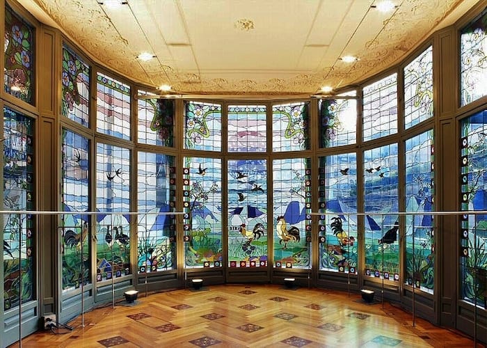 Vetrata della sala da pranzo Casa Lleó i Morera